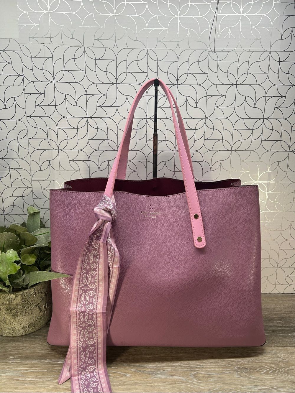 Kate Spade pink purple tote bag